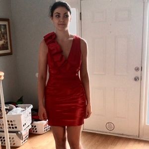 Jessica McClintock Red Satin Dress- Size 10